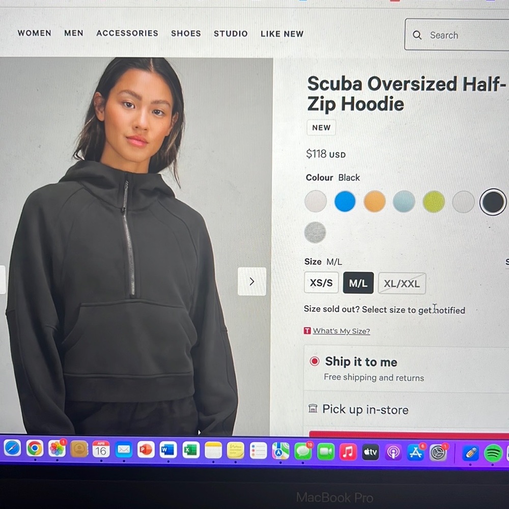 Lululemon scuba oversized half zip!!